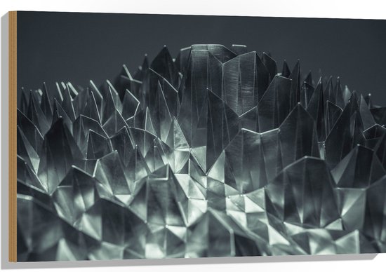 Hout - Abstracte IJzeren Pinnen - 90x60 cm - 9 mm dik - Foto op Hout (Met Ophangsysteem)