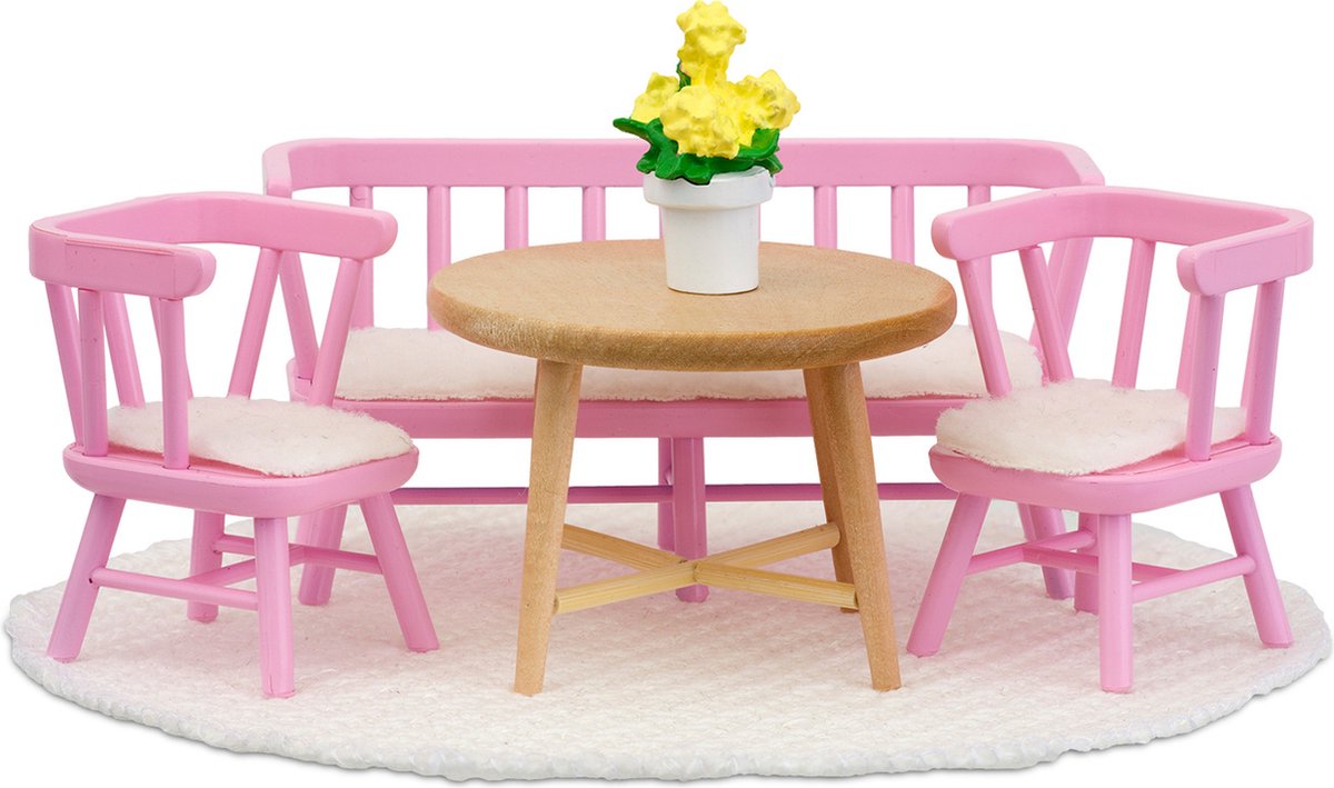 Lundby poppenhuis Smaland eettafelset (roze)