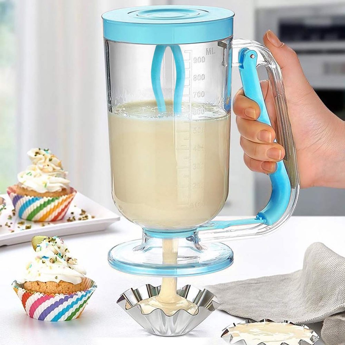 MikaMax Beslag Dispenser 900ml Maatbeker met hendel