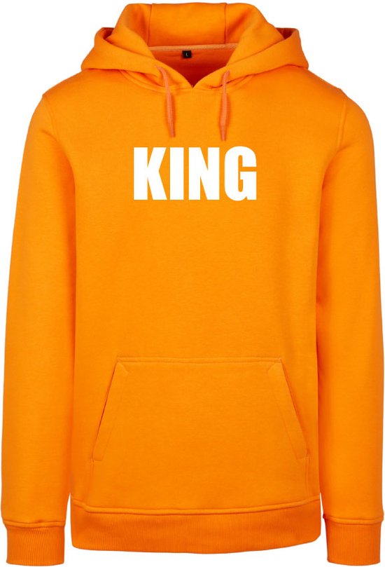Koningsdag hoodie oranje S - KING - soBAD. | Oranje hoodie dames | Oranje hoodie heren | Sweaters oranje | Koningsdag