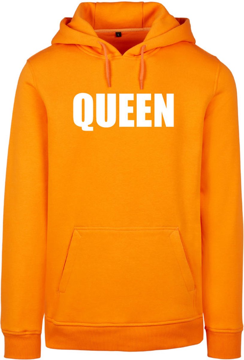 Hoodie oranje S - Queen - soBAD. - Koningsdag - Unisex - Oranje - Voetbal - Nederland - Regular fit