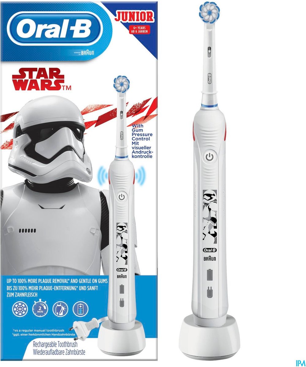 Oral-B Pro2 Junior Starwars Kind Roterende-oscillerende tandenborstel Wit