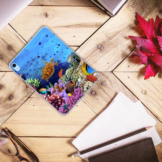 Coque arrière iPad (2022) 10.9 Coque tablette Pêche avec côtés transparents