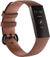 watchbands-shop.nl Bracelet en Siliconen - Fitbit Charge 3 - Marron - Petit
