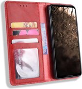 Motorola One Vision Portemonnee Hoesje met Standaard Functie Rood
