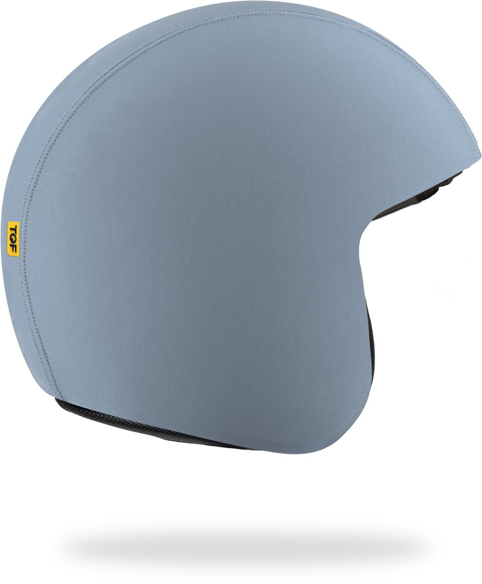 TOF SKIN - Morning Blue - losse Skin - LET OP: Past alleen op een TOF BASE HELM (Scooter helm - Brommer helm - Motor helm - Jethelm - Fashionhelm - Retro helm)