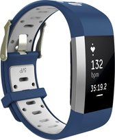 watchbands-shop.nl Siliconen bandje - Fitbit Charge 2 - BlauwWit
