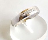 Wit gouden ring met diamanten 0.07 ct.