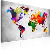Schilderij - Wereldkaart , Gekleurde Revolutie