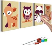 Doe-het-zelf op canvas schilderen - Bos Dieren 44x16,5 ,  Europese kwaliteit, cadeau idee