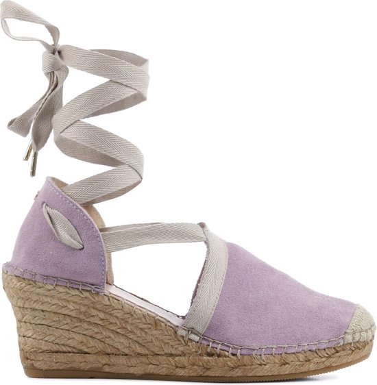 Lila espadrilles met sleehak en linten | Silhouette