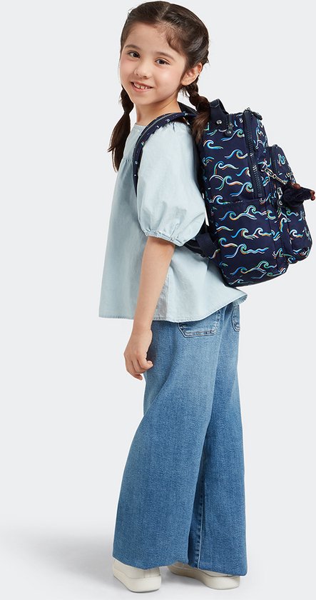 Kipling SCOTTY - Schooltas - fun ocean print/koningsblauw