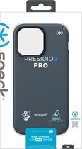 Speck hoesje geschikt voor Apple iPhone 14 Pro Max - Slank - Ultieme Bescherming - Luxe Soft-touch Afwerking - Valbescherming gecertificeerd tot 4 meter - Microban Antibacterieel - Presidio2 Pro lijn - Grijs