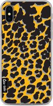 Casetastic Apple iPhone X / iPhone XS Hoesje - Softcover Hoesje met Design - Leopard Print Yellow Print