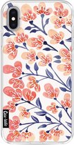 Casetastic Apple iPhone XS Max Hoesje - Softcover Hoesje met Design - Cherry Blossoms Peach Print