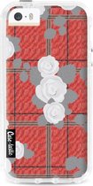 Casetastic Design Hoesje voor Apple iPhone 5 / iPhone 5S / iPhone SE - Hard Case - Flower Tartan Red Print