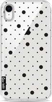 Casetastic Apple iPhone XR Hoesje - Softcover Hoesje met Design - Pin Points Polka Black Transparent Print