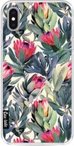 Casetastic Apple iPhone XS Max Hoesje - Softcover Hoesje met Design - Painted Protea Print