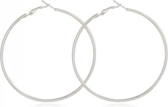 Heb geleerd erger maken Medicinaal Joboly Grote ronde ringen oorbellen maat 4cm - Dames - Zilverkleurig |  bol.com