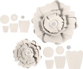 Papieren bloemen, d 15+25 cm, 230 gr, off-white, 2 stuk/ 1 doos