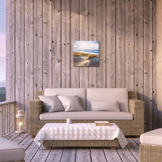 Affiche de jardin du Gards Dunes et Mer - 40x40 cm - Toile de jardin - Décoration de jardin - Décoration murale extérieure - Tableau de jardin