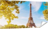 Gards Tuinposter Eiffeltoren in Parijs aan het Water - 160x80 cm - Tuindoek - Tuindecoratie - Wanddecoratie buiten - Tuinschilderij