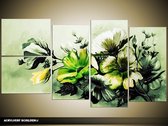 Peinture acrylique fleurs | Vert | 130x70cm 5Liège peint à la main