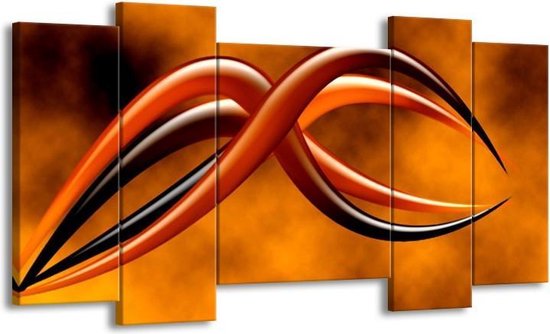 Canvas schilderij Abstract | Bruin, Geel, Zwart |