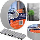 Springos Braid Tape - Privacy Film - Ruban tressé pour clôture de jardin - PVC - 35 m - 450 g/m² - Grijs