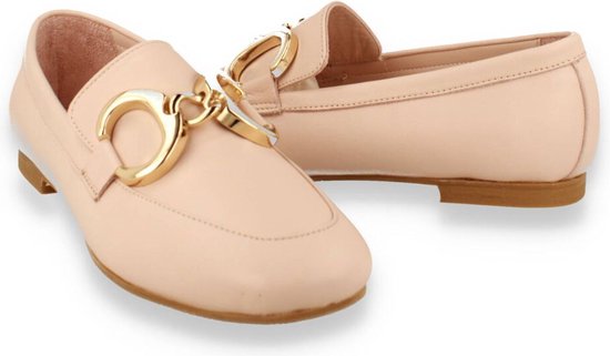 Double Heart Dames Mocassin Nude ROSE 39