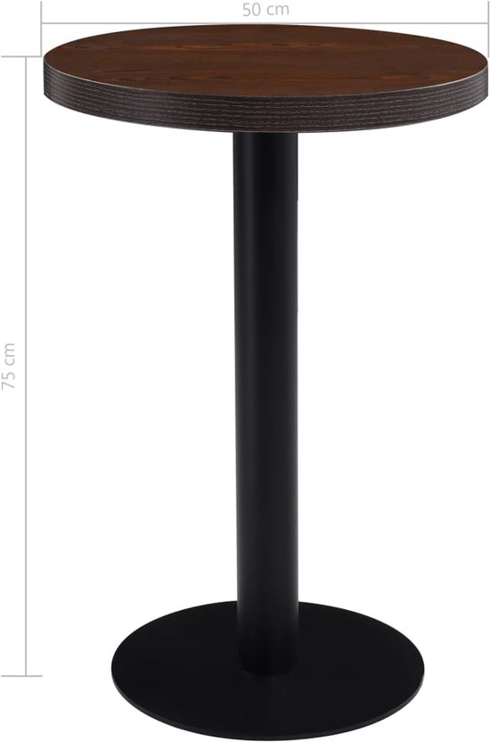 Brest bistrotafel stone rust (D80cm) kleur Zwart van