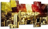Peinture sur toile Moderne | Rouge, jaune, marron | 120x65 5 Liège