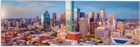 Vlag - Uitzicht op Gebouwen in Dallas, Texas - 60x20 cm Foto op Polyester Vlag