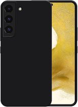 Smartphonica Siliconen hoesje voor Samsung Galaxy S22 case met zachte binnenkant - Zwart / Back Cover geschikt voor Samsung Galaxy S22