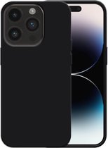Smartphonica Siliconen hoesje voor iPhone 14 Pro case met zachte binnenkant - Zwart / Back Cover geschikt voor Apple iPhone 14 Pro