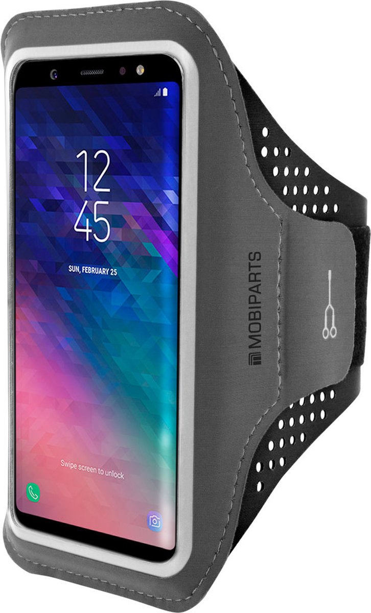Hardloop Sportarmband geschikt voor Samsung Galaxy A6+ (2018) - Zwart - Mobiparts