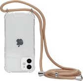 Mobiparts Lanyard Case geschikt voor Apple iPhone 12 Mini - Beige Transparant