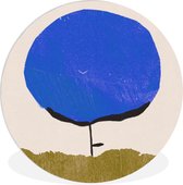 WallCircle - Wandcirkel ⌀ 60 - Bloem - Abstract - Blauw - Groen - Ronde schilderijen woonkamer - Wandbord rond - Muurdecoratie cirkel - Kamer decoratie binnen - Wanddecoratie muurcirkel - Woonaccessoires