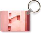 Sleutelhanger - Architectuur - Trappen - Roze - Pastel - Huis - Uitdeelcadeautjes - Plastic