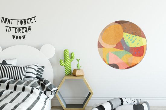 WallCircle - Wandcirkel - Muurcirkel - Abstract - Kunst - Regenboog - Pastel - Aluminium - Dibond - ⌀ 60 cm - Binnen en Buiten