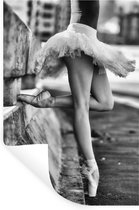 Muurstickers - Sticker Folie - Ballet - Dans - Ballerina - Zwart wit - 20x30 cm - Plakfolie - Muurstickers Kinderkamer - Zelfklevend Behang - Zelfklevend behangpapier - Stickerfolie