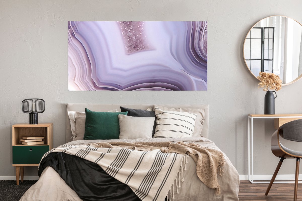 Poster Abstract - Geode - Roze - Edelsteen - 160x80 cm