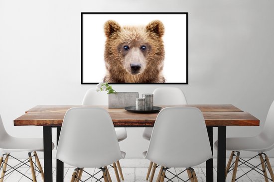 Cadre photo avec affiche - Ours - Marron - Animaux - Nature - 90x60 cm - Cadre pour affiche