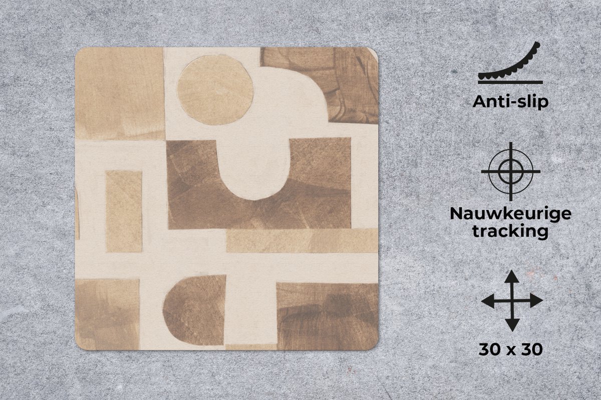 Muismat 30x30 cm - Mousepad Abstract - Puzzel - Vormen - Kleuren - Muismatten