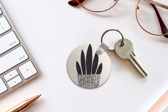 Porte-clés - Plantes - Vase - Pastel - Fleurs - Plastique - Rond - Cadeaux à distribuer