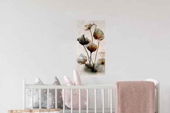 Stickers muraux - Film autocollant - Vintage - Fleurs - Plantes - Abstrait - 20x40 cm - Film adhésif - Stickers muraux muraux Chambre d'enfant - Papier peint autocollant - Papier peint autocollant - Film autocollant