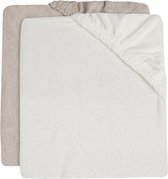 Jollein - Aankleedkussenhoes Badstof 50x70cm - Zachte Hoes Baby Aankleedkussen - Ivory/Nougat - 2 Stuks