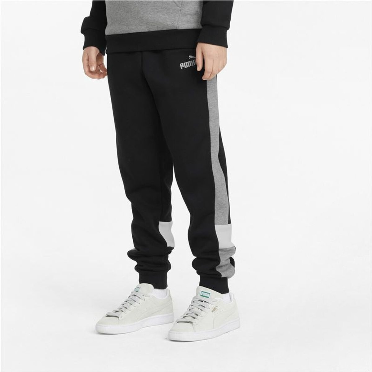Kindertrainingspak Broek Puma Essentials+ Colorblock Kinderen Zwart