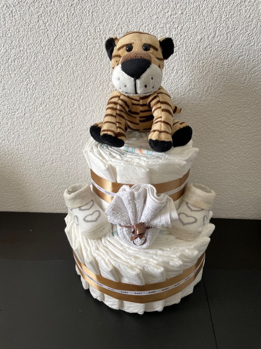 Image of 2-Laags Neutrale Luiertaart Tijger