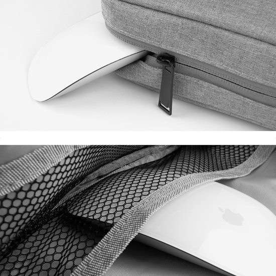 Housse pour ordinateur portable 13 pouces - Housse pour ordinateur portable adaptée au MacBook Pro 14 pouces - Housse pour tablette - avec pochette organiseur de câbles - Grijs